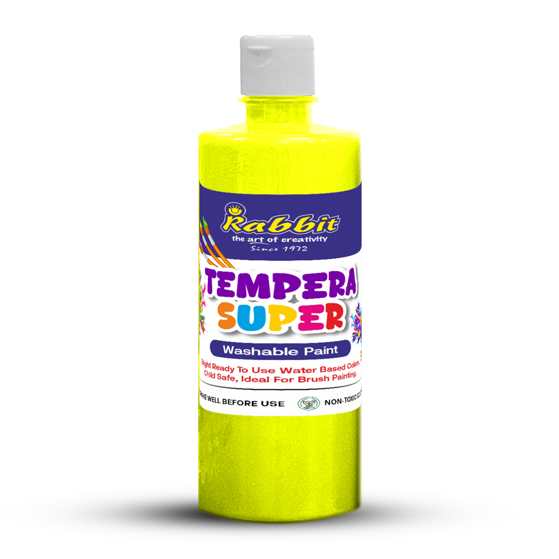 yellow neon tempera colours